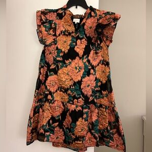 Floral Ruffle Sleeve Dress